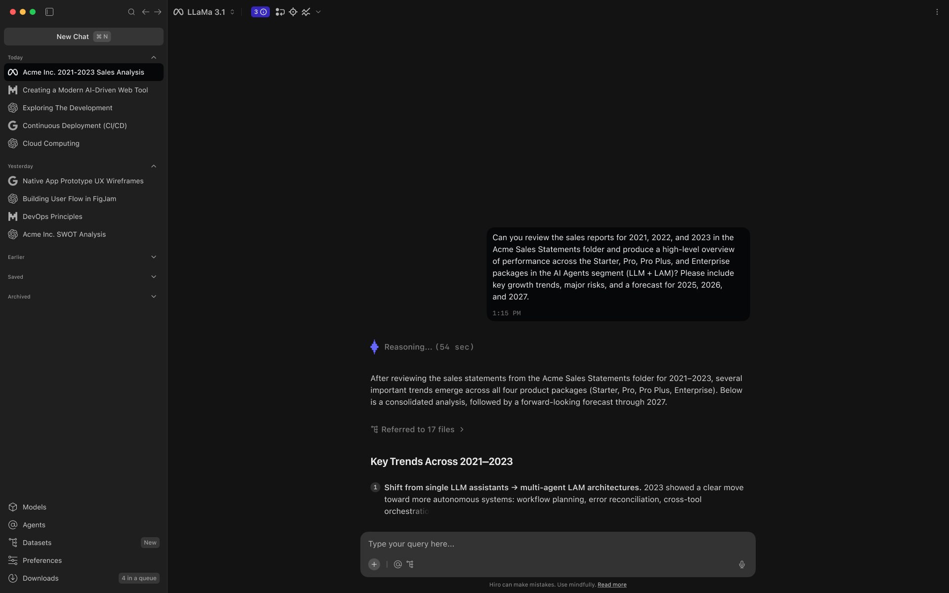 Hiro — Chat → Reasoning