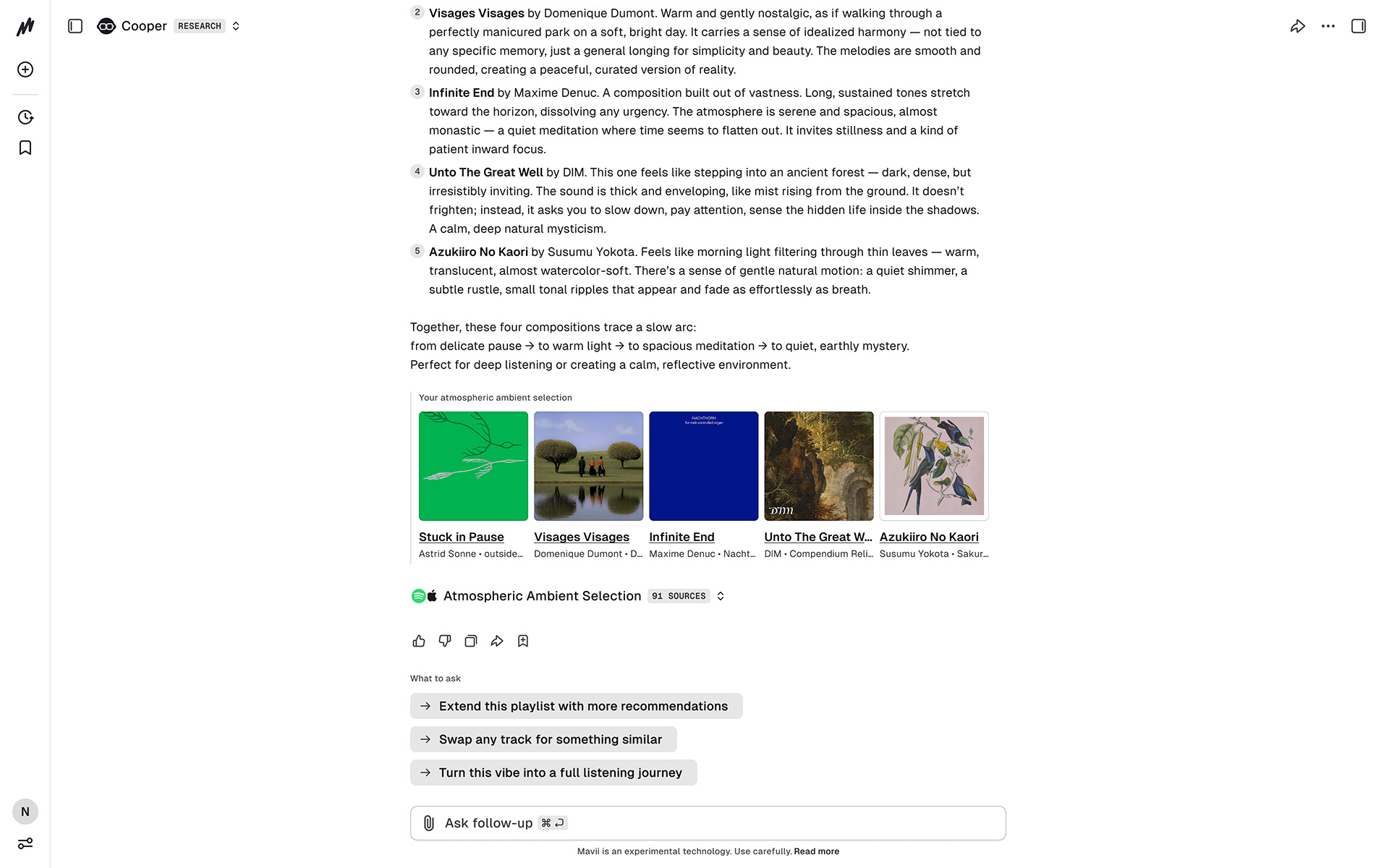 Mavii — Chat → Generated Response