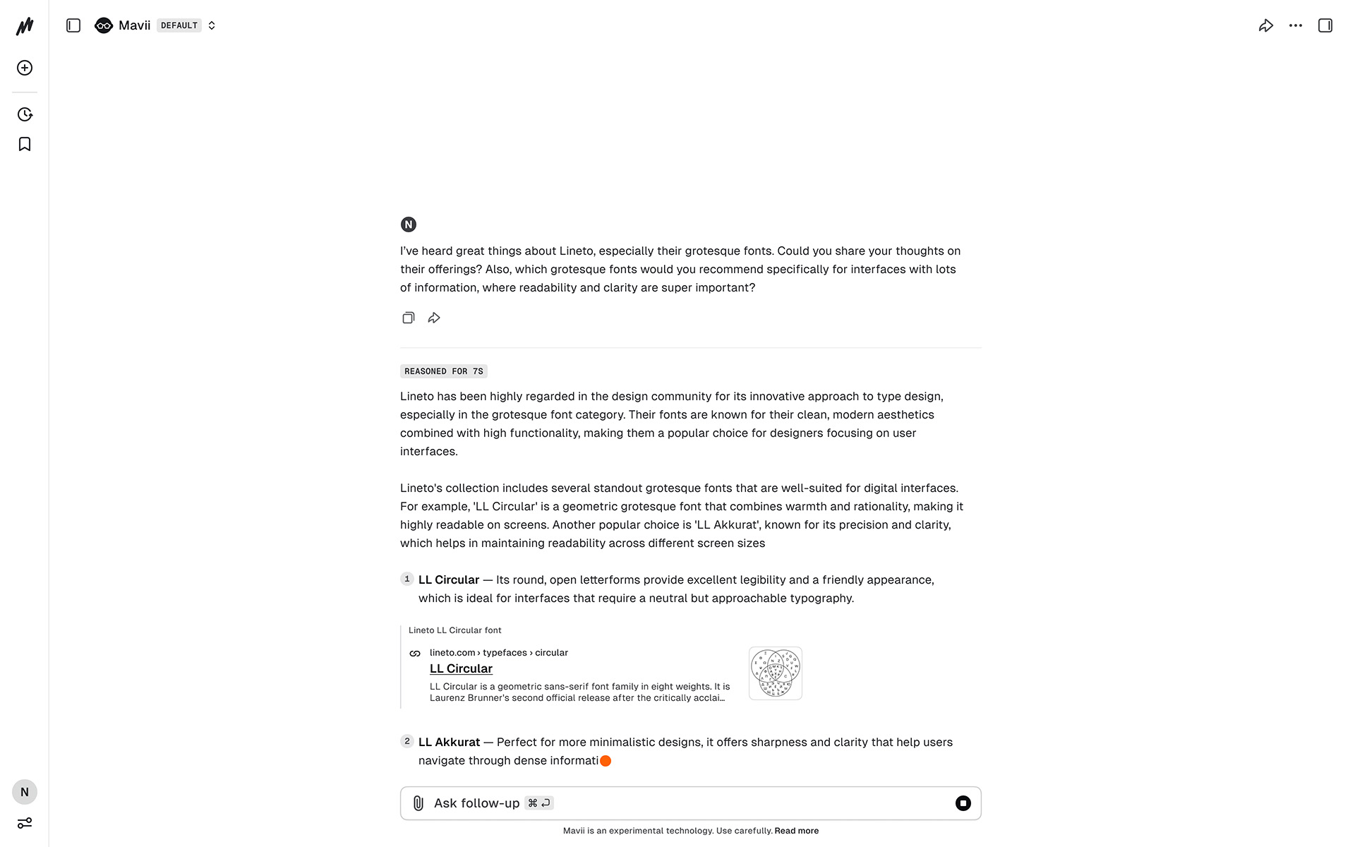 Mavii — Chat → Reasoning